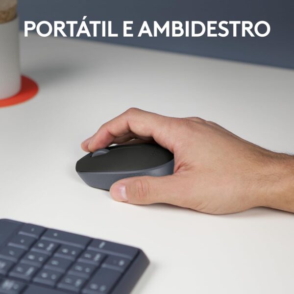 Mouse sem fio Logitech M170 com Design Ambidestro Compacto, Conexão USB e Pilha Inclusa - Imagem 5